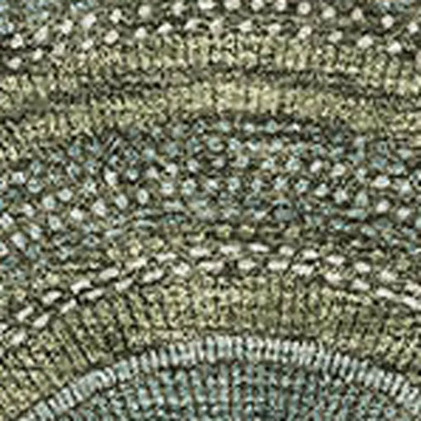 Olive Green And Silver Geometric Washable Area Rug With UV Protection Photo 2