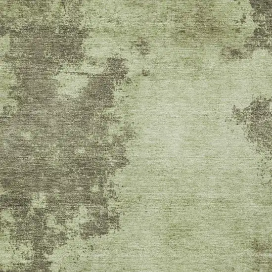 Olive Green And Taupe Abstract Washable Indoor Outdoor Area Rug Photo 4