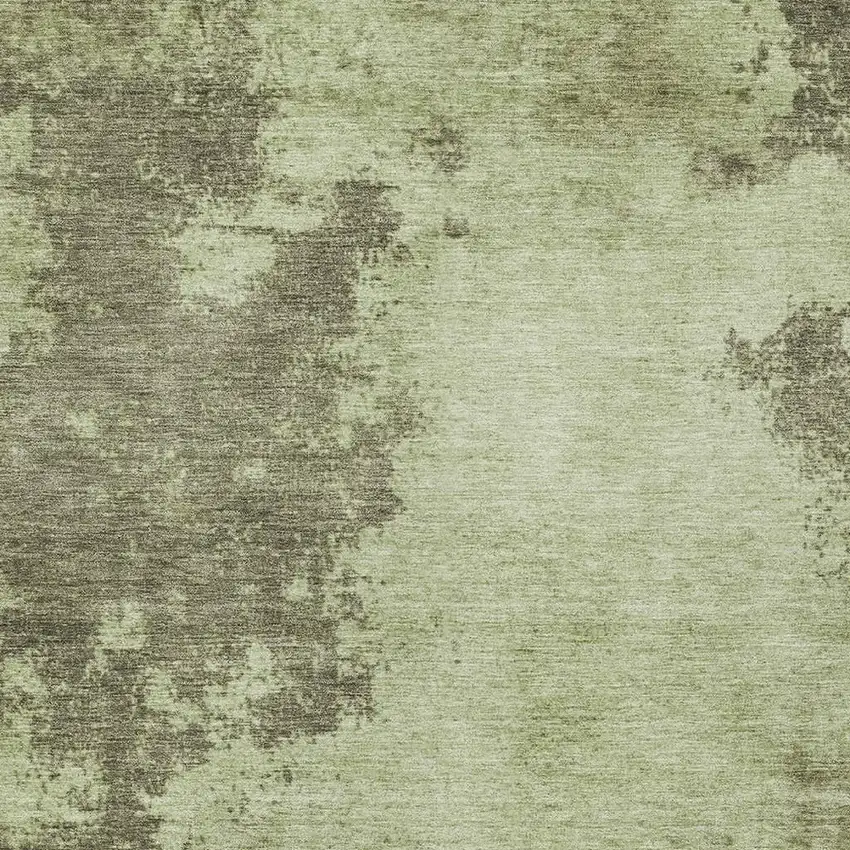 Olive Green And Taupe Abstract Washable Indoor Outdoor Area Rug Photo 4