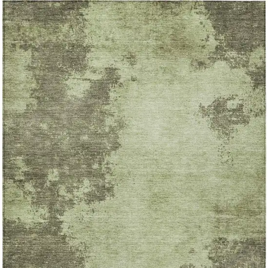 Olive Green And Taupe Abstract Washable Indoor Outdoor Area Rug Photo 4