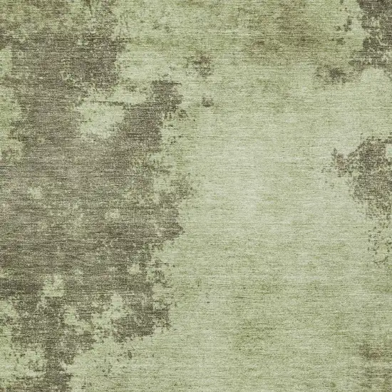 Olive Green And Taupe Abstract Washable Indoor Outdoor Area Rug Photo 4