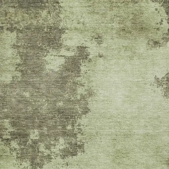 Olive Green And Taupe Abstract Washable Indoor Outdoor Area Rug Photo 4