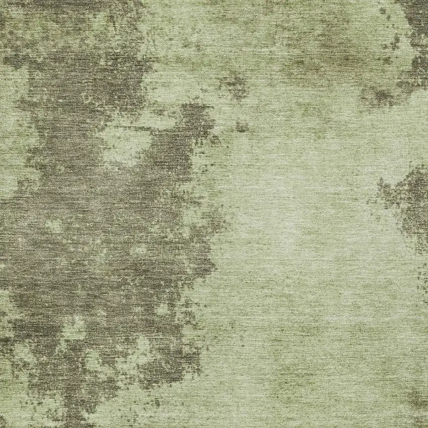 Olive Green And Taupe Abstract Washable Indoor Outdoor Area Rug Photo 4
