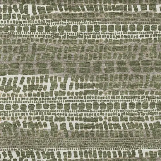 Olive Green And Taupe Abstract Washable Indoor Outdoor Area Rug Photo 2