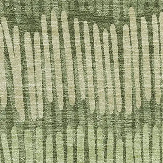 Olive Green Beige And Taupe Striped Washable Area Rug With UV Protection Photo 3