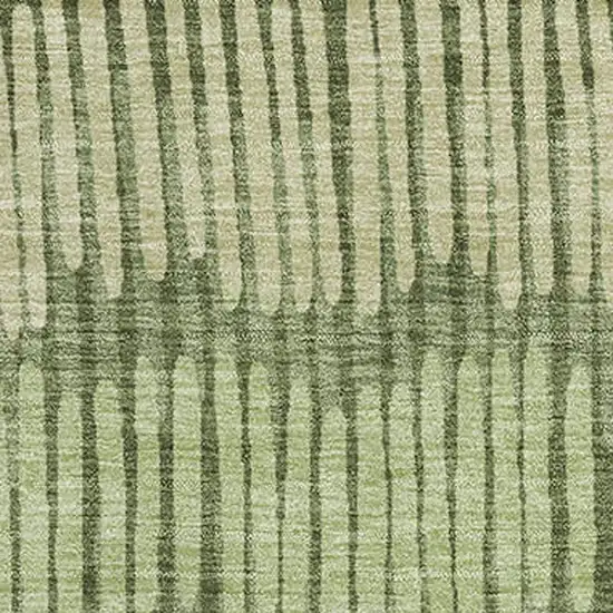 Olive Green Beige And Taupe Striped Washable Area Rug With UV Protection Photo 3