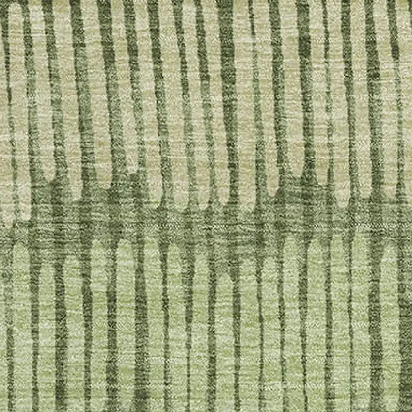 Olive Green Beige And Taupe Striped Washable Area Rug With UV Protection Photo 3