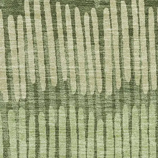 Olive Green Beige And Taupe Striped Washable Area Rug With UV Protection Photo 3