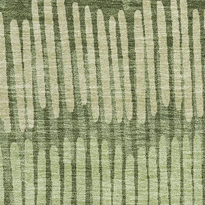 Olive Green Beige And Taupe Striped Washable Area Rug With UV Protection Photo 3