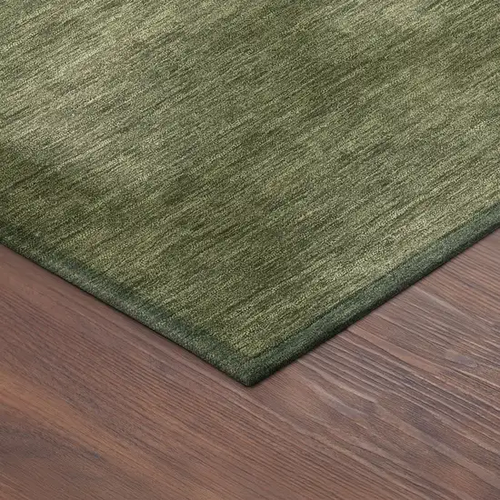 Olive Green Beige And Wheat Abstract Washable Indoor Outdoor Area Rug Photo 9