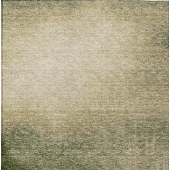 Olive Green Beige And Wheat Abstract Washable Indoor Outdoor Area Rug Photo 2
