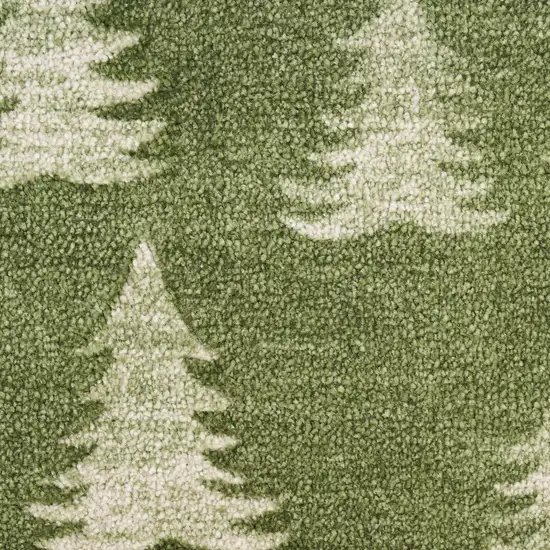Olive Green Botanical Leaves Area Rug Photo 8