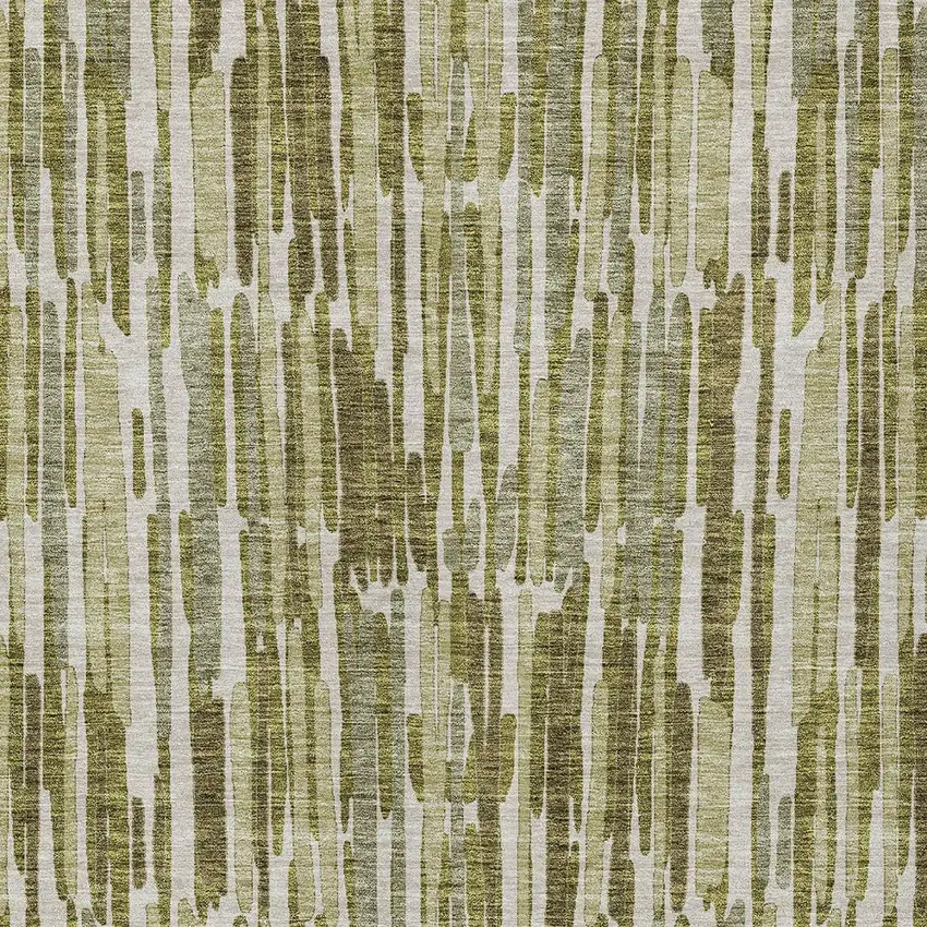 Olive Green Brown And Beige Abstract Washable Indoor Outdoor Area Rug Photo 4