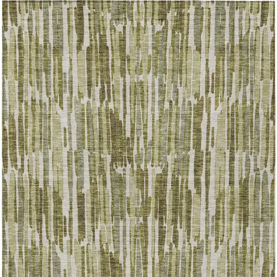 Olive Green Brown And Beige Abstract Washable Indoor Outdoor Area Rug Photo 5