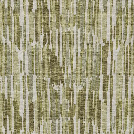 Olive Green Brown And Beige Abstract Washable Indoor Outdoor Area Rug Photo 4