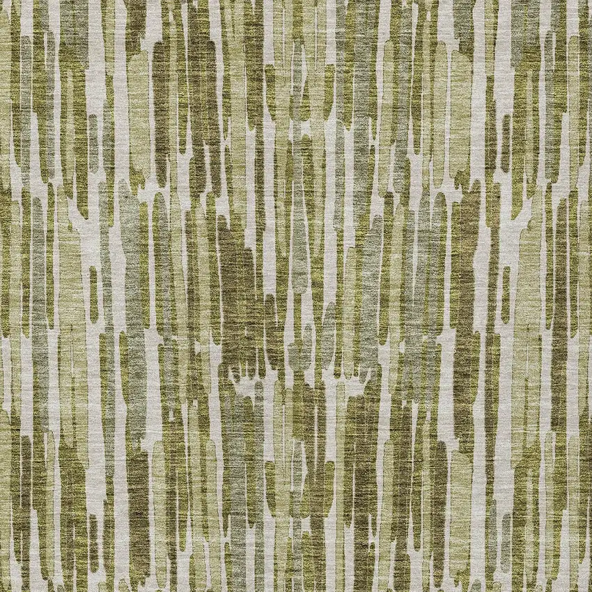 Olive Green Brown And Beige Abstract Washable Indoor Outdoor Area Rug Photo 4