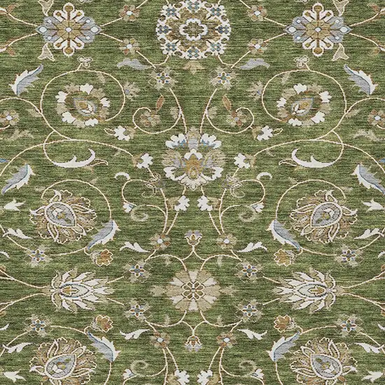 Olive Green Brown And Ivory Moroccan Washable Indoor Outdoor Area Rug Photo 6