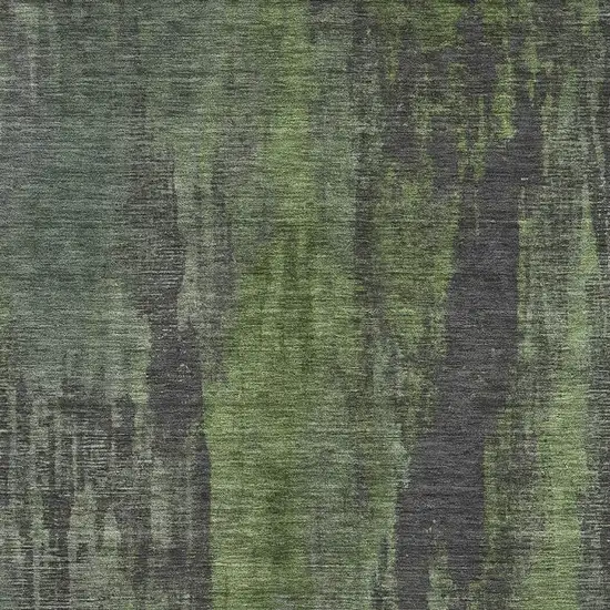 Olive Green Charcoal And Gray Abstract Washable Area Rug With UV Protection Photo 2
