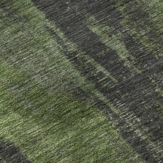 Olive Green Charcoal And Gray Abstract Washable Area Rug With UV Protection Photo 9