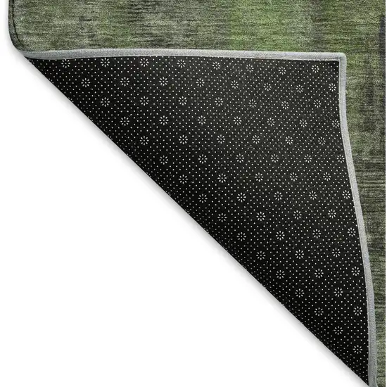 Olive Green Charcoal And Gray Abstract Washable Area Rug With UV Protection Photo 6