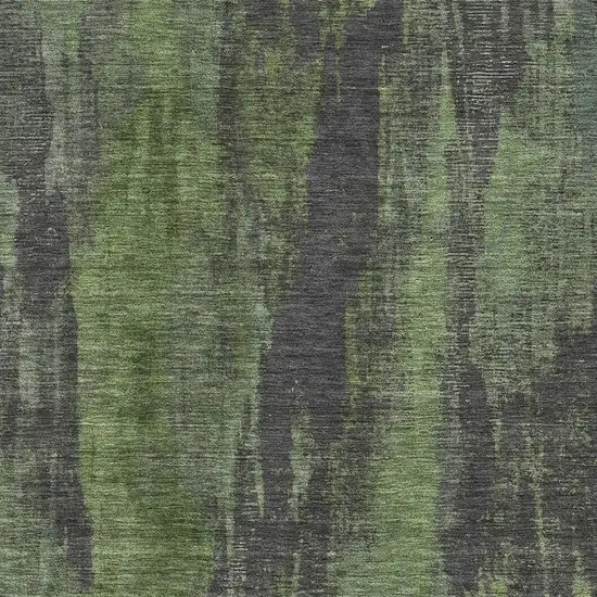 Olive Green Charcoal And Gray Abstract Washable Area Rug With UV Protection Photo 2