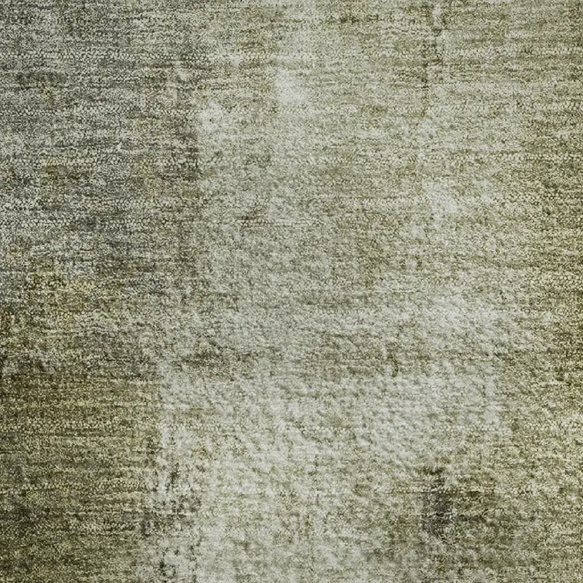 Olive Green Charcoal And Ivory Abstract Washable Area Rug With UV Protection Photo 4