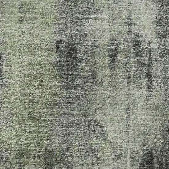 Olive Green Charcoal And Ivory Abstract Washable Area Rug With UV Protection Photo 8