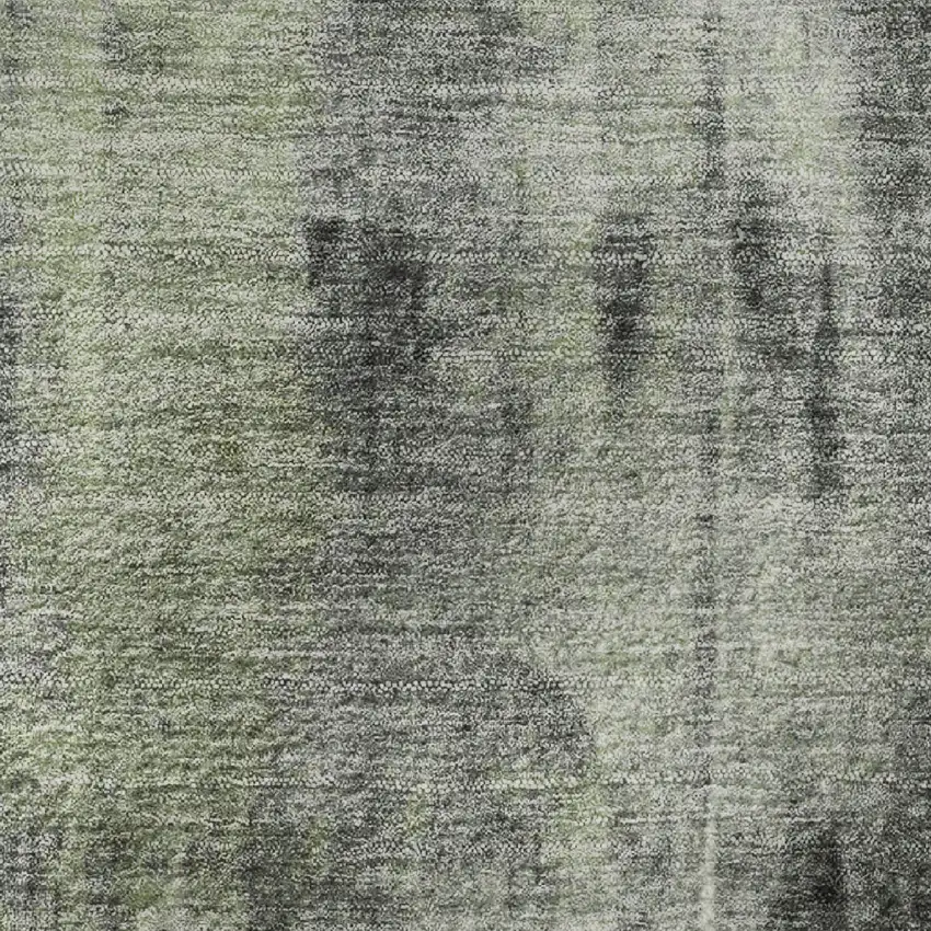 Olive Green Charcoal And Ivory Abstract Washable Area Rug With UV Protection Photo 8