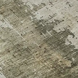 Photo of Olive Green Copper And Ivory Abstract Washable Area Rug With UV Protection