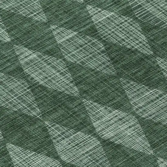 Olive Green And Charcoal Geometric Washable Indoor Outdoor Area Rug Photo 6
