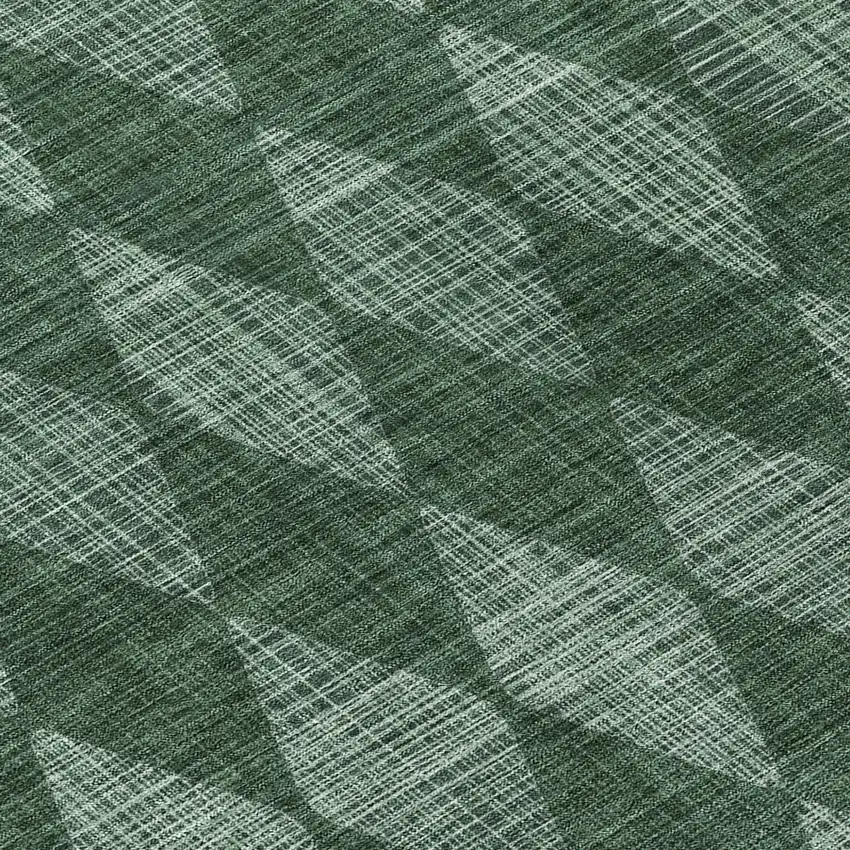 Olive Green And Charcoal Geometric Washable Indoor Outdoor Area Rug Photo 6