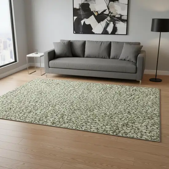 Olive Green Gold And Brown Striped Washable Area Rug With UV Protection Photo 2