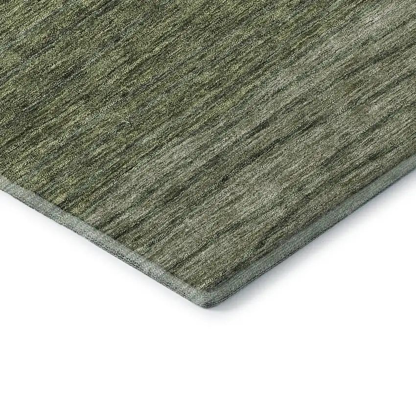 Olive Green Gold And Brown Striped Washable Area Rug With UV Protection Photo 9