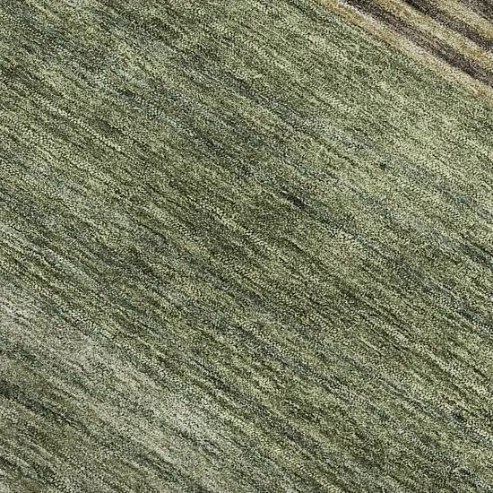 Olive Green Gold And Brown Striped Washable Area Rug With UV Protection Photo 3