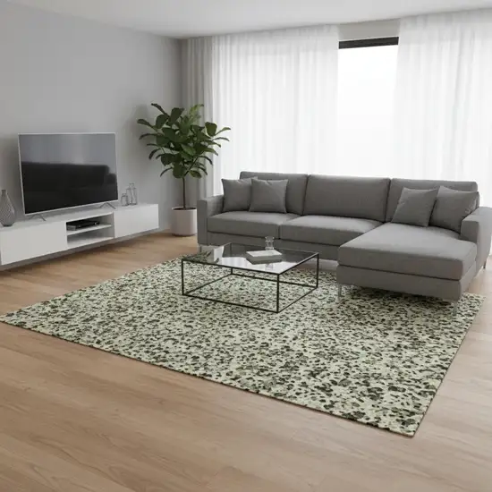 Olive Green Gold And Brown Striped Washable Area Rug With UV Protection Photo 2