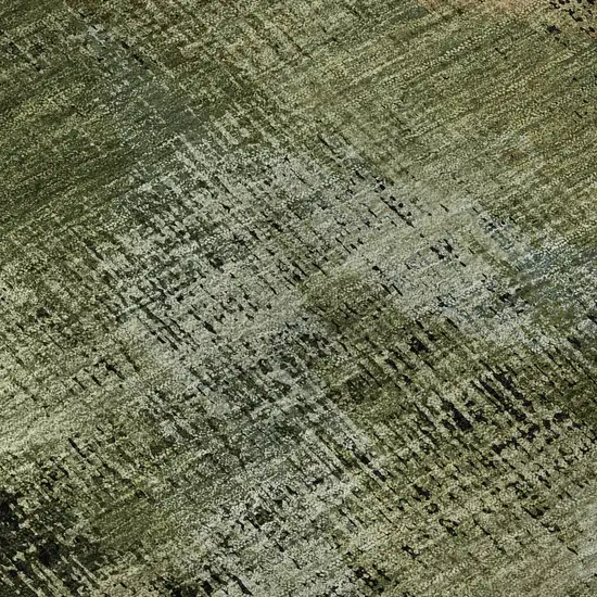 Olive Green Gold And Charcoal Abstract Washable Area Rug With UV Protection Photo 9
