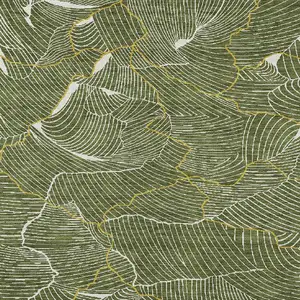 Photo of Olive Green Gold And Ivory Abstract Washable Indoor Outdoor Area Rug