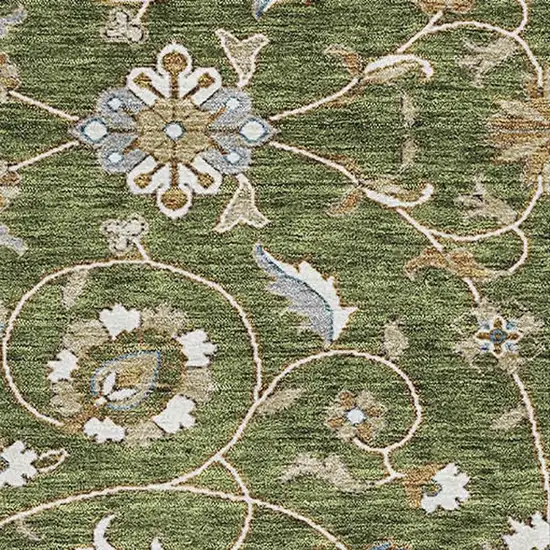 Olive Green Gray And Beige Moroccan Washable Area Rug With UV Protection Photo 2