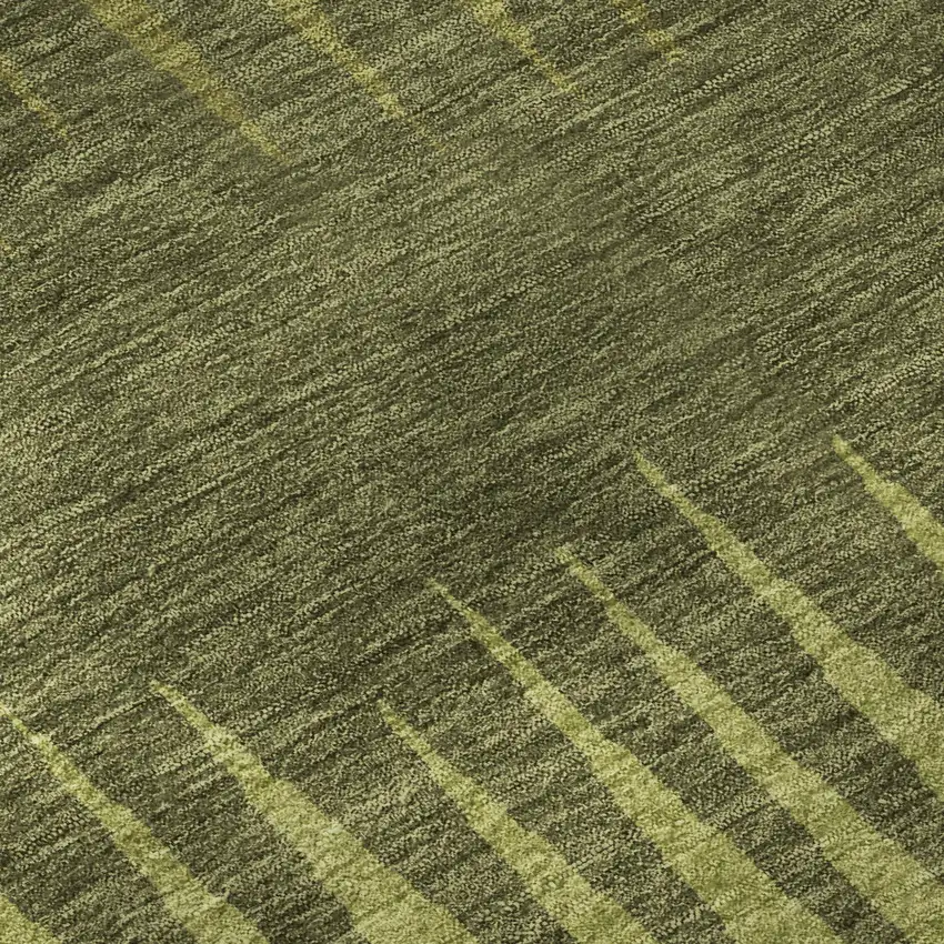 Olive Green Gray And Fern Green Striped Washable Area Rug With UV Protection Photo 8