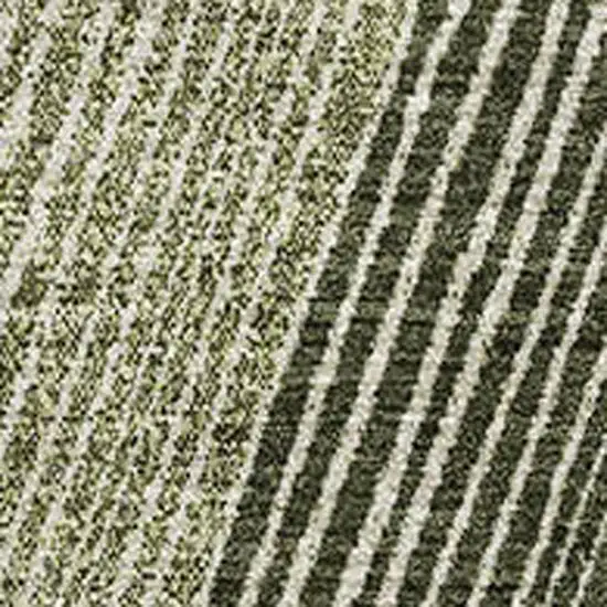 Olive Green Gray And Ivory Geometric Washable Area Rug With UV Protection Photo 3
