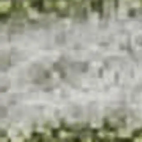 Olive Green Gray And Ivory Geometric Washable Area Rug With UV Protection Photo 4