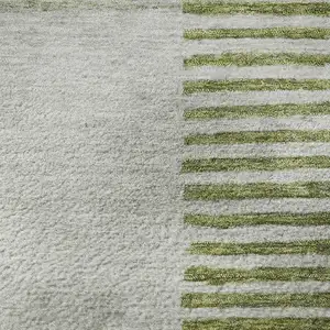 Photo of Olive Green Gray And Ivory Geometric Washable Area Rug With UV Protection