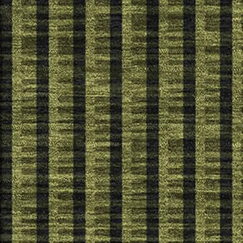 Olive Green Ivory And Charcoal Geometric Washable Area Rug With UV Protection Photo 3