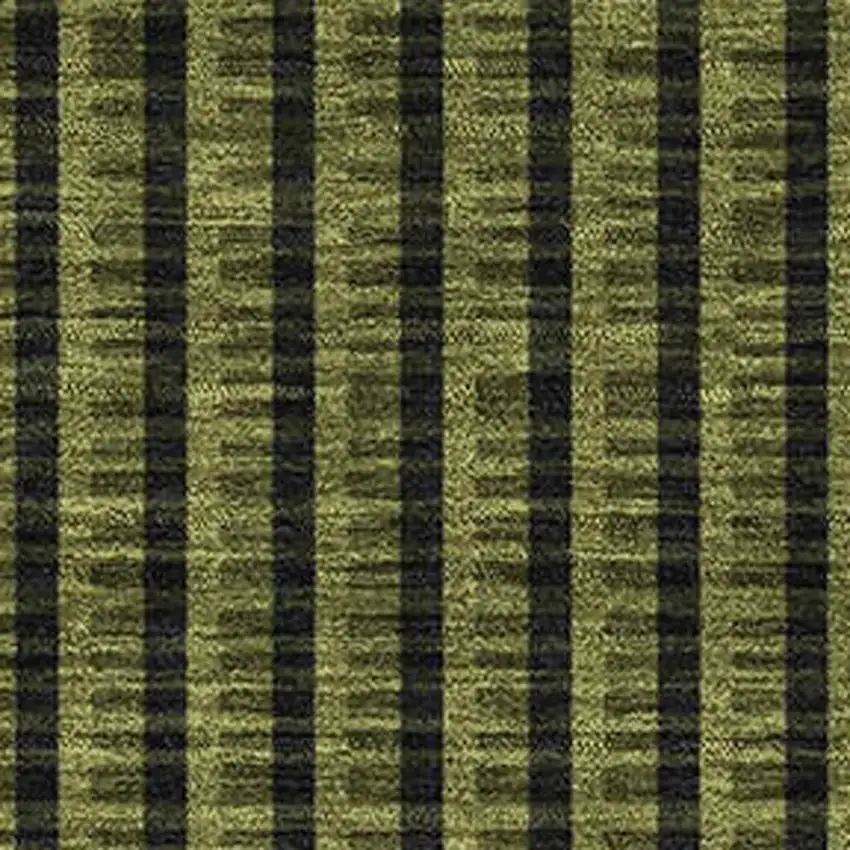 Olive Green Ivory And Charcoal Geometric Washable Area Rug With UV Protection Photo 3