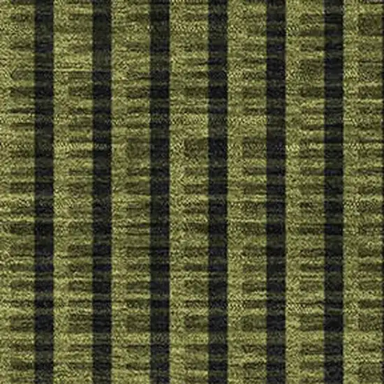 Olive Green Ivory And Charcoal Geometric Washable Area Rug With UV Protection Photo 3