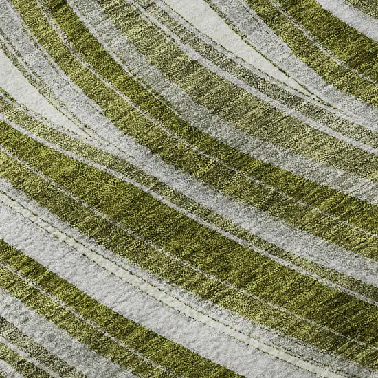 Olive Green Ivory And Gray Marble Washable Area Rug With UV Protection Photo 9