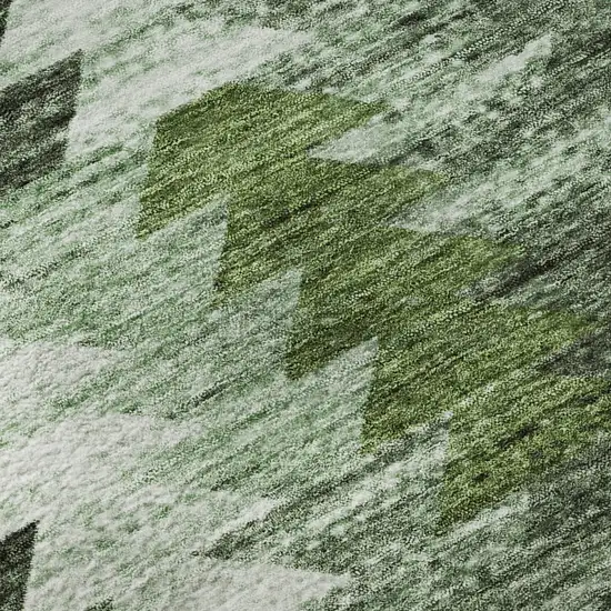 Olive Green Ivory And Gray Southwestern Washable Area Rug With UV Protection Photo 8