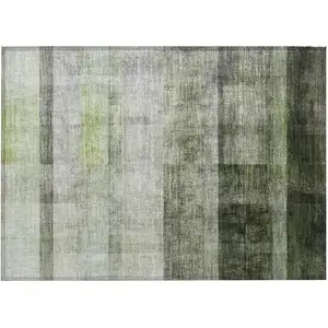 Photo of Olive Green Ombre Washable Non Skid Indoor Outdoor Area Rug