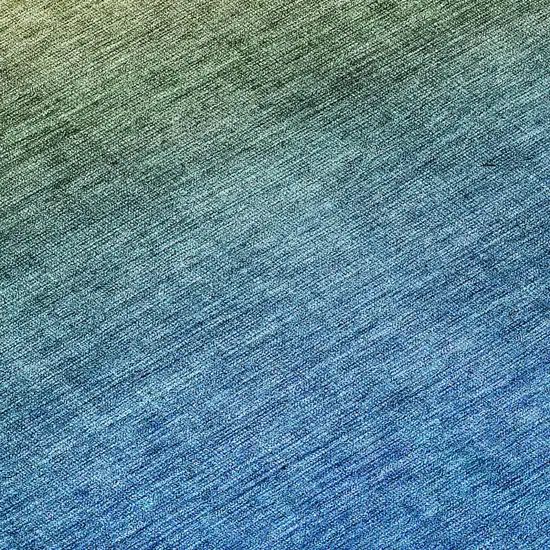 Olive Green Blue And Navy Blue Ombre Washable Indoor Outdoor Area Rug Photo 7