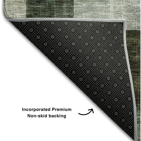 Olive Green Purple And Brown Geometric Washable Area Rug With UV Protection Photo 5